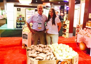 Bland Farms Owner and President, Delbert Bland with Amanda Lott. Sales Assistant and Fundraiser Program Coordinator at Bland Farms.